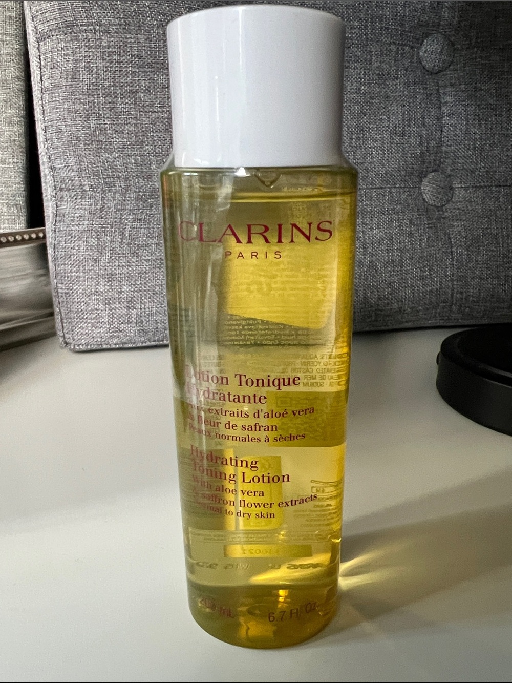 Clarins Hydrating Toning Lotion - Yellow Bottle with White Cap